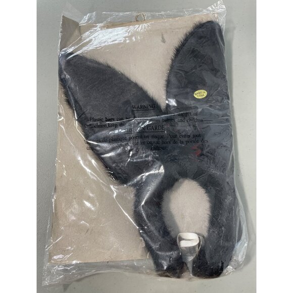 Bunny Ears One Size Costume Mates Peter Alan Black Plush Accessory Kit Party NEW - Picture 4 of 6